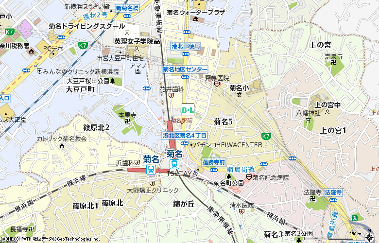 メガネストアー　菊名店付近の地図